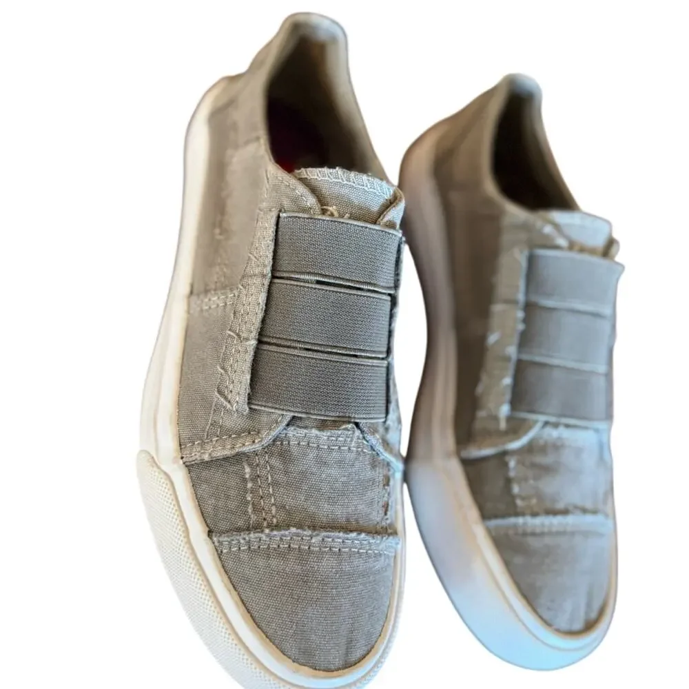 Blowfish Gray Sneakers with Slip-On Design and Padded Collar size 6